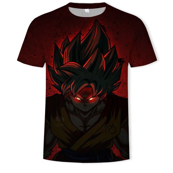 

mens designer dragon ball 3d digital printed t-shirt round collar, White;black