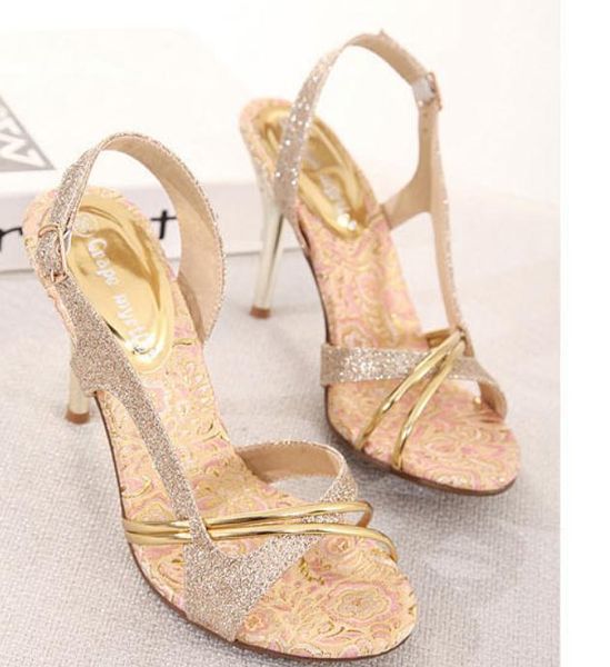 

2019 women's sandals in summer with new style high heel fine heel@65, Black