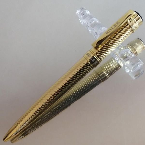 

2020 latest super luxury pen silver spiral texture black resin super cool grip rx ballpoint pen @yamalang, Blue;orange
