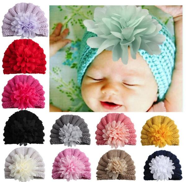 Nuovo cappello di lana a fiori a punta europeo e americano transfrontaliero in esclusiva per neonati berretto con cappuccio per bambini WY735