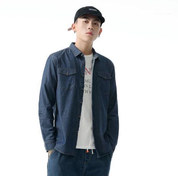

spring new style mens clothing mens designer dress shirts fashionable single breasted long sleeve casual jean shirts, White;black