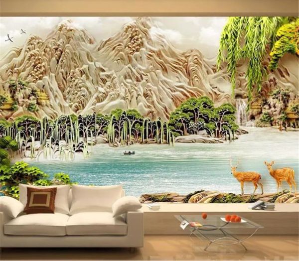 

великолепный пейзаж декорации пятнистый олень indoor tv фон украшения стены 3d обои