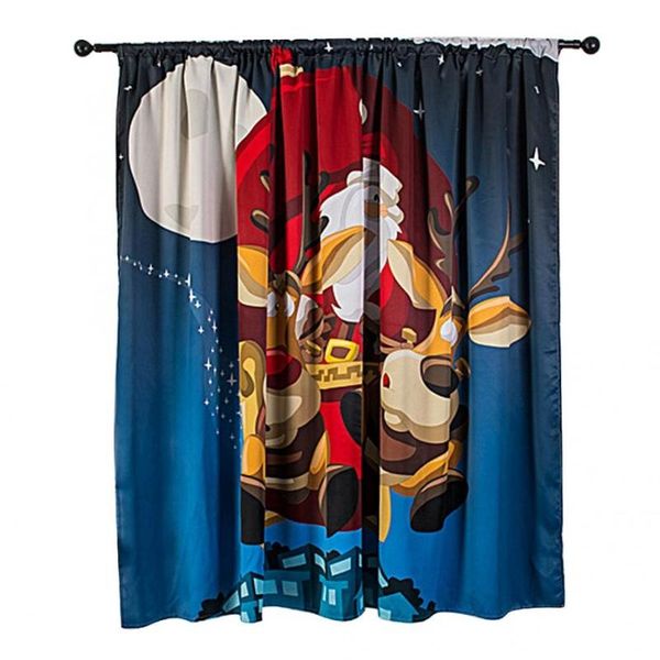 2019 Blackout Window Curtain Household Cute Merry Christmas Window