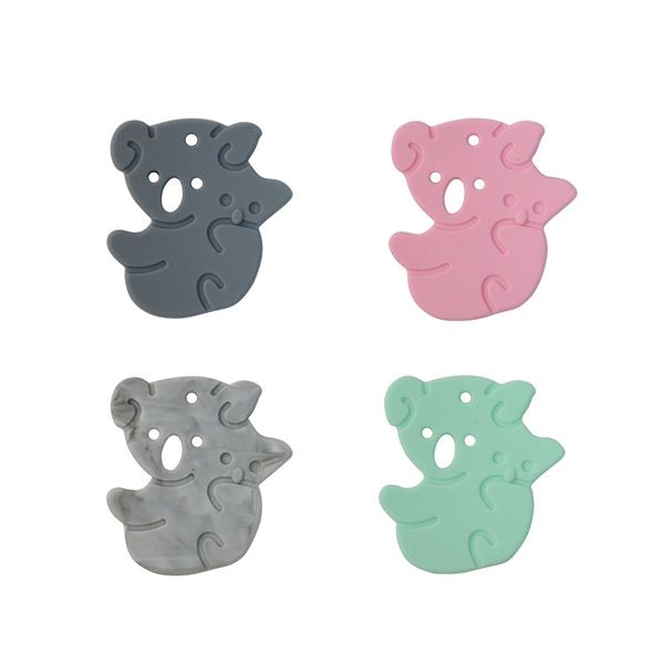 Bonito Koala Silicone Dentição Contas de Grau Alimentício DIY Silicone Chew Acessórios Colar de Enfermagem Mini Animal Koala Contas 4 Cores