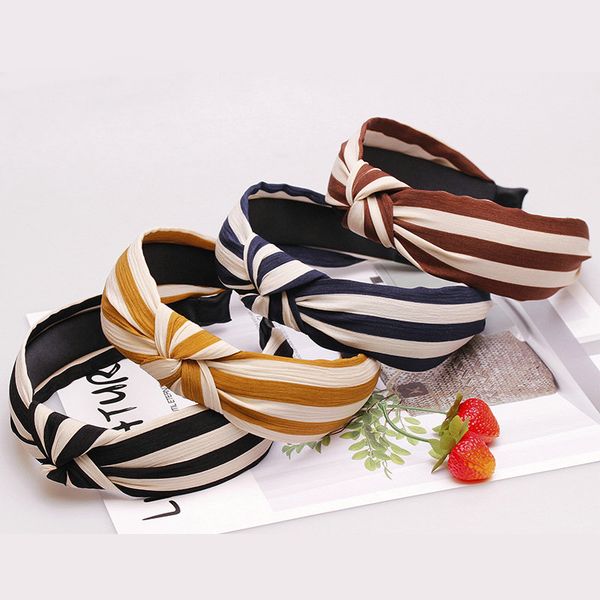 

bohemia stripe hairband knot turban elastic hair head hoop bands accessories headband for women girls print headdress