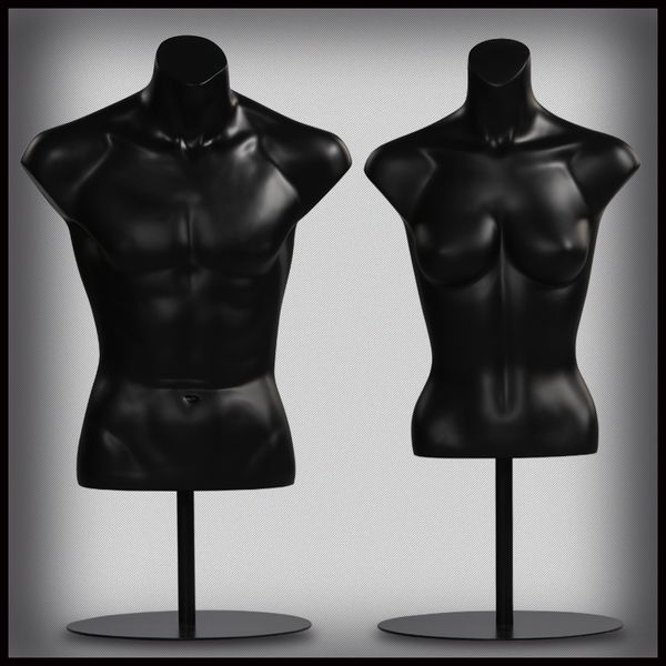 Nuovo manichino nero mezzo corpo vendita calda con base parte superiore del corpo modello con base in vendita