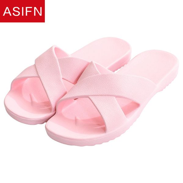 

asifn women's slippers non-slip indoor home slides summer fashion cross style flip flops chaussures femme sandals women shoes, Black