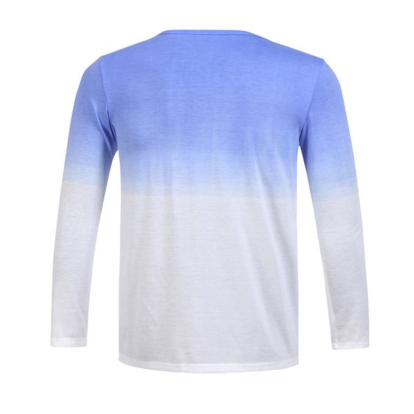 

e-baihui 2021 summer gradient mens t shirts long sleeve brand tees casual o-neck t-shirts homme l018, White;black