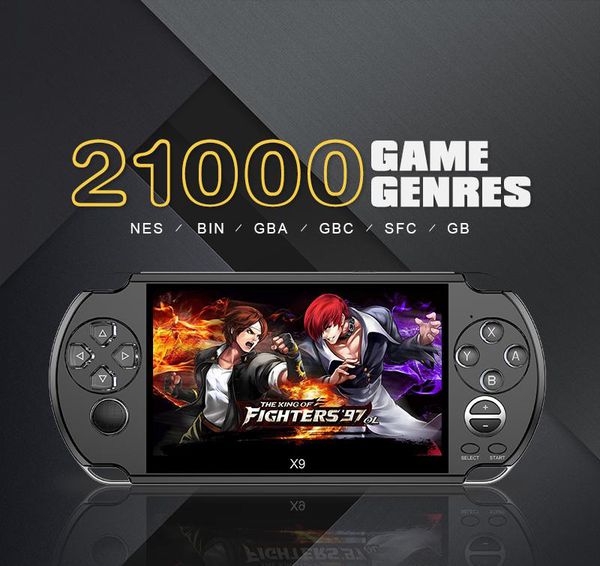 

video game console x9 handheld game player for psp retro game 5.0 inch screen support tv out with mp3 movie camera multimedia 1pcs