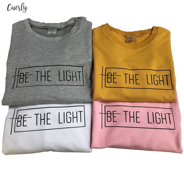 

be the light graphic sweatshirt funny letter long sleeve tumblr be the light hoodies christian clothes faith jumper girl art top, Black