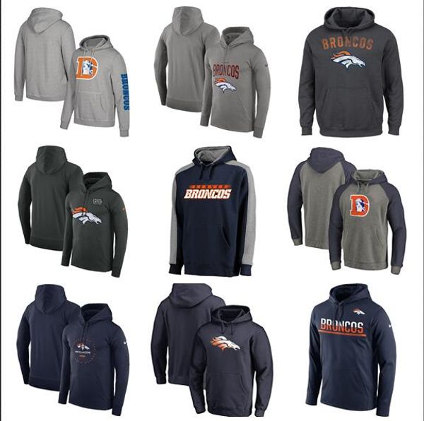 

2019 style men broncos salute to service sideline therma performance mitchell & ness classic team pullover hoodie - olive bule, Blue;black