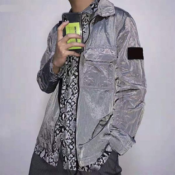 

марка nylon ripstop металл overshirt куртка для мужчин женщин легких silver metal jacket за рубашки повседневного daily верхней одежды techw, Black;brown