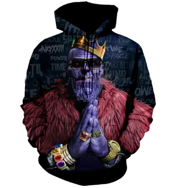

2019 new marvel avengers infinity war 3d printed avengers thanos 3d printed hoodies women men pullovers outerwear casual a360, Black