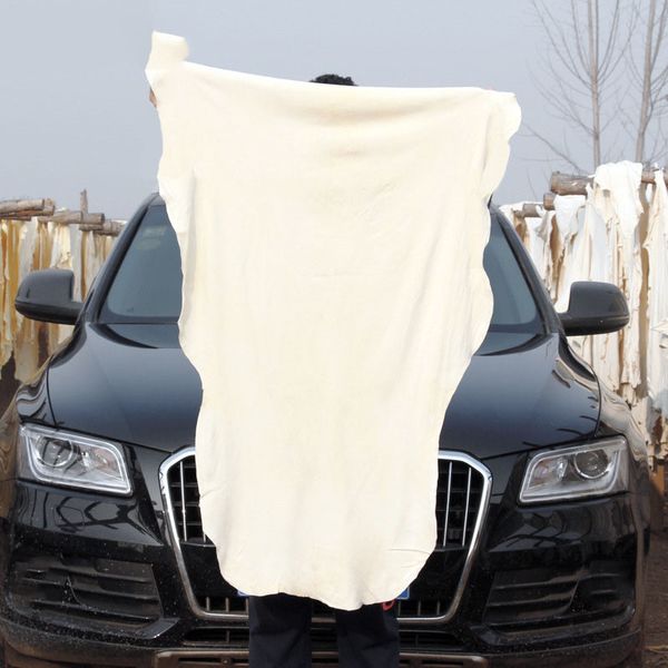 

1pc natural elastic shammy chamois leather car cleaning towels irregular drying washing care polishing cloth 50x80cm 65x100cm