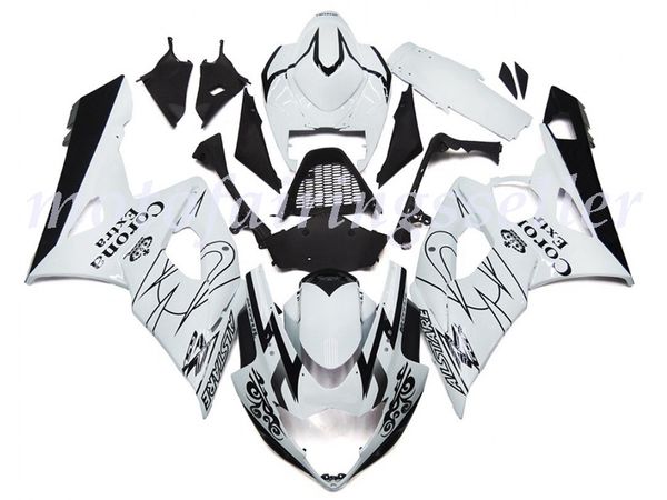 

new abs plastic fairings kit fit for suzuki gsxr1000 2005 2006 gsxr1000 05 06 injection mold white black no5