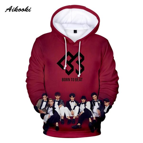 

btob толстовки kpop модный тренд толстовки мужчины женщины осень повседневная свободные толстовки с капюшоном певица рожденная бить 3d, Black