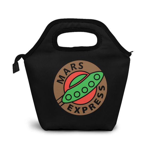 

mars express planet and expres lunch bag lunch/ice bags portable insulated picnic box for women men, Blue;pink