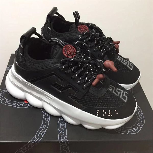 

chain reaction sneakers males mens luxury designer shoes females womens sport trainers casual fashion shoes sneakers with dust 36-45, Black