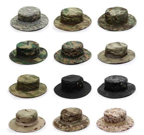 

camouflage wide brim hats cowboy sun hat fishing army bucket hat outdoor tactical caps boonie sport hat jungle military cap beanie a5959, Yellow