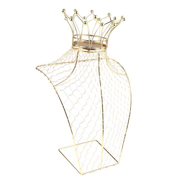 

modern metal hat stands, tabledecorative wig/jewelry holders, golden, White