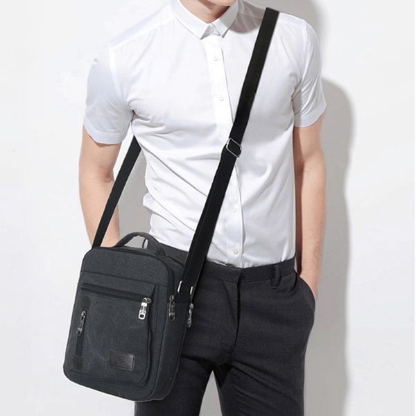 

ноутбук тотализатор портфель сумка мужская мода холст кожи сплошной держатель цвет повседневный бизнес черный мешок плеча посыльного сумки #