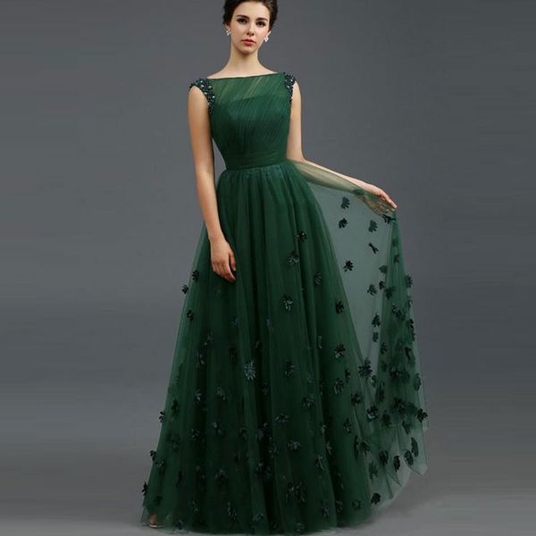 

tanpell stunning evening dress bateau neckline beading appliques flowers women party gown floor length a-line long evening dress, White;black