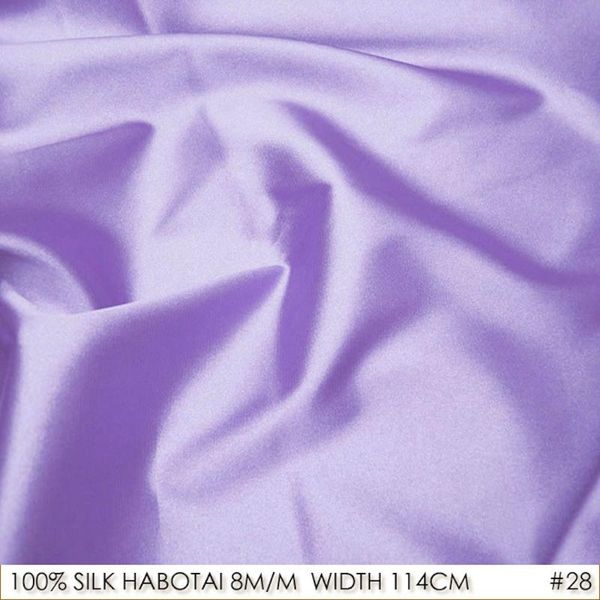 

cisuli 100% silk habotai 114cm width 8momme pure silk jarn fabrics batik painting patchwork fabric violet no 28, Black;white