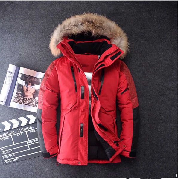 

winter mens casual jacket fashion brand face north long splice hooded down jacket outdoor mountaineering windproof warm windbreaker, Black