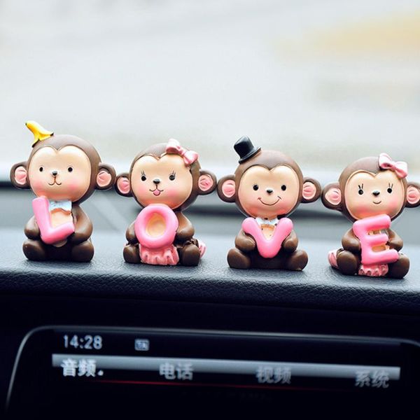 

resin interior car ornament dashboard decoration valentine's day gift office home cute monkey birthday cartoon pendant craft