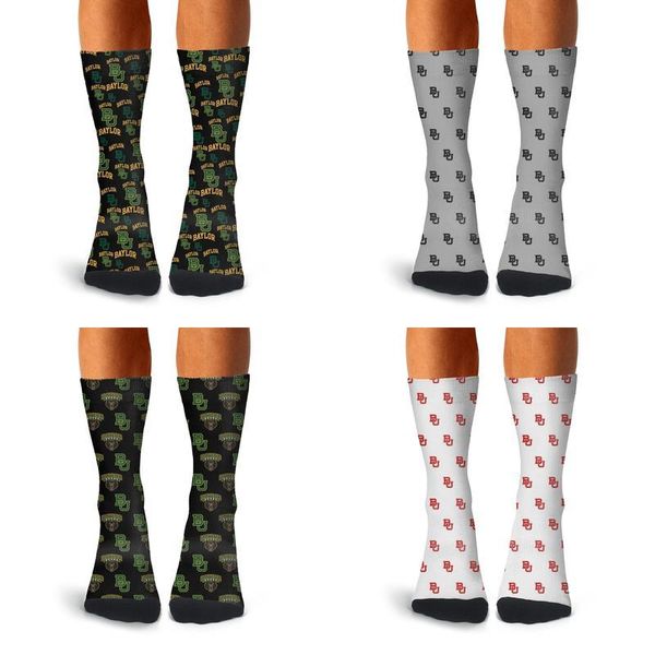 

человек texas baylor медведи футбол альтернативный логотип желтый crew носки хлопка ретро спортивный теплый stretch девушка серый зеленый бе, Black