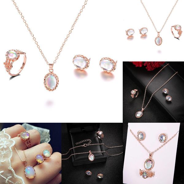 

water drop gift tears color set new fashion crystal nature gemstone trendy statement bridesmaid jewelry sets, Silver