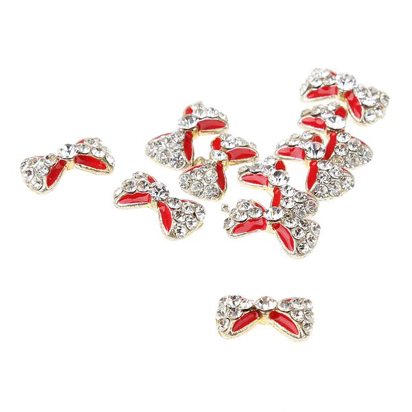 

10шт 3d nail art советы украшения бантом блеск стразы маникюр diy аксессуар