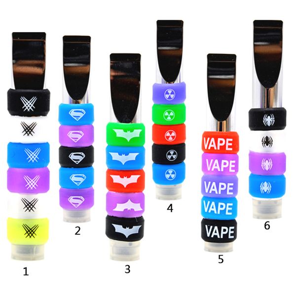 

vape cartridges Ring Silicone Rings Decorative Rubber with Logo fit Glass Tank ecigarette atomizer dank vapes exotic carts brass knuckles