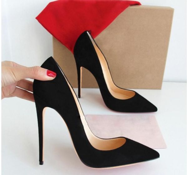 

fashion women shoes black suede point toe thin heels high heels pumps stilettos shoes for women 80 100 120mm