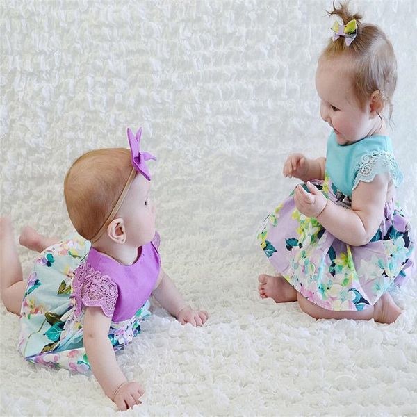 

summer swimwear baby girl clothes sleeveless romper dress+headband 2pcs outfits sunsuit costume da mare bimba summer
