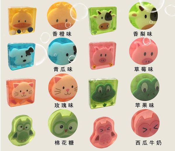 

10pcs cute animal style handmade soap kid children cartoon oil handmade soap portable bath