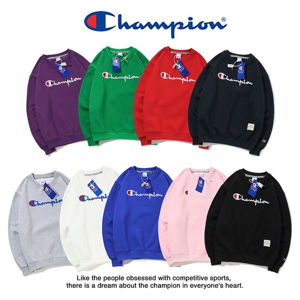 

9colors champ letters embroidery hoodies autumn winter men women luxury long sleeve sweatshirts cotton hooded sweater with cashmere coats, Blue;black