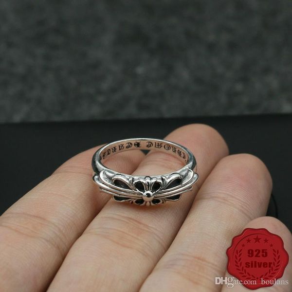 

925 sterling silver ring trend personality jewelry punk style hip-hop hip hop simple cross letter style 2018 new sale