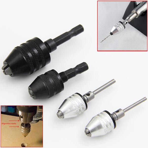 

1pc 6.35mm quick change keyless drill bit chuck hex shank adapter converter tool