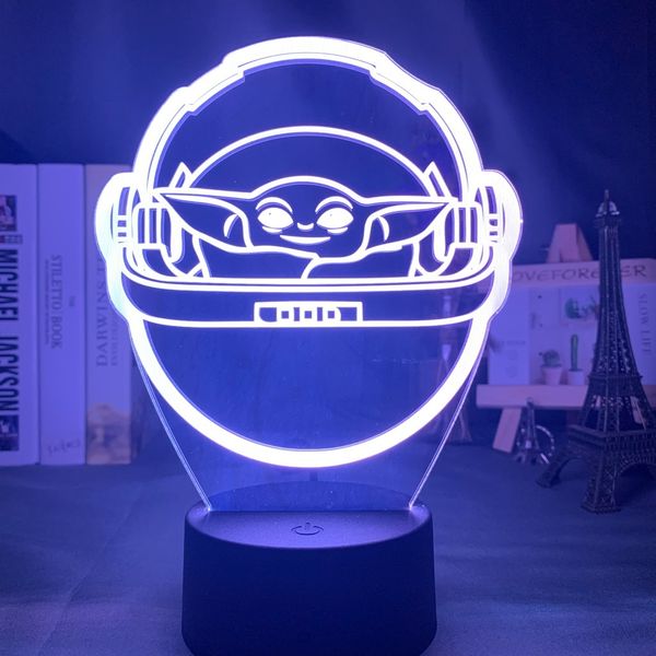 

kids led night light baby yoda in his career nightlight for children's room decorative light usb battery powered 3d lamp gift