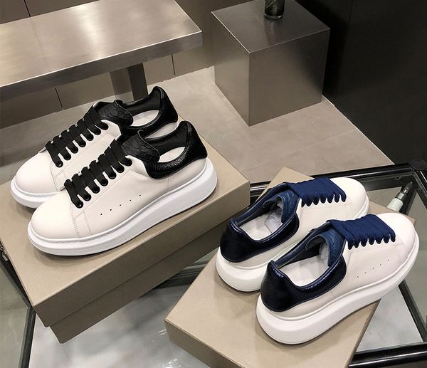 

fashion womens shoes mens smart casual party shoes sneakers trainers snake back leather platform espadrilles chaussure, Black