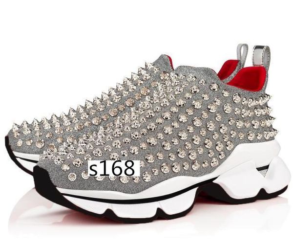 

delivery spike sock donna studded spikes sneakers red bottom mens womens spikes running shoes rivet casual shoes 8, Black