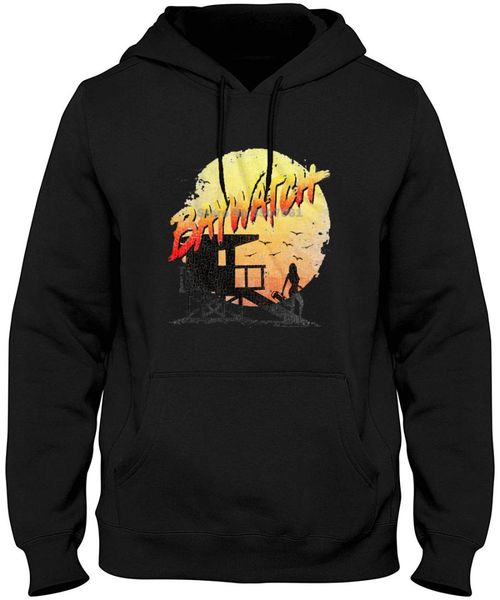 

baywatch - long sleeve heather gray new funny hoodies & sweatshirts, Black