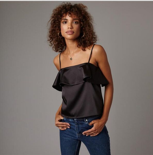 

New Fashion Summer Women Casual Ruffle Tops Vest Sleeveless Crop Tops Shirt crop top