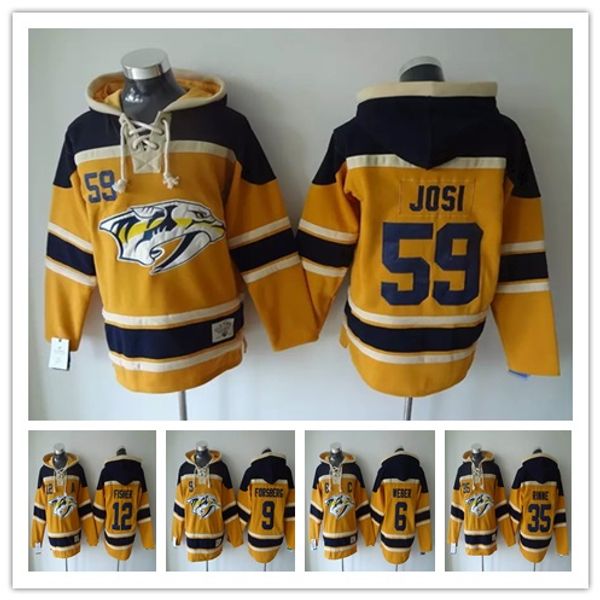 

sweatshirt jackets jersey 6 shea weber 9 filip forsberg 12 mike fisher 35 rinne nashville predators hockey men jerseys hockey hoodie, Black;red