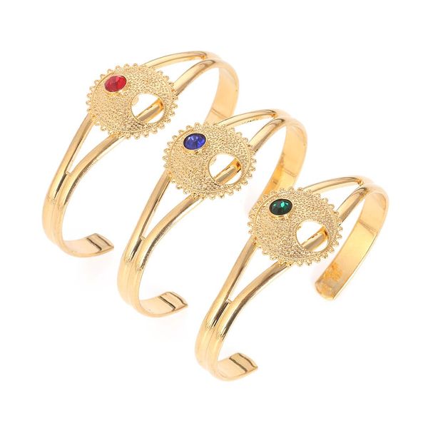 

ethiopian girls trend bangle for women men eritrean ethnic gold color jewelry african bangle, Black