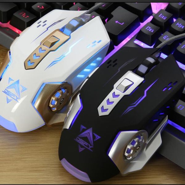 

gaming mouse new usb braeided wired mice breathing backlights metal bottom 3200 dpi high response mouse for gamer ryn