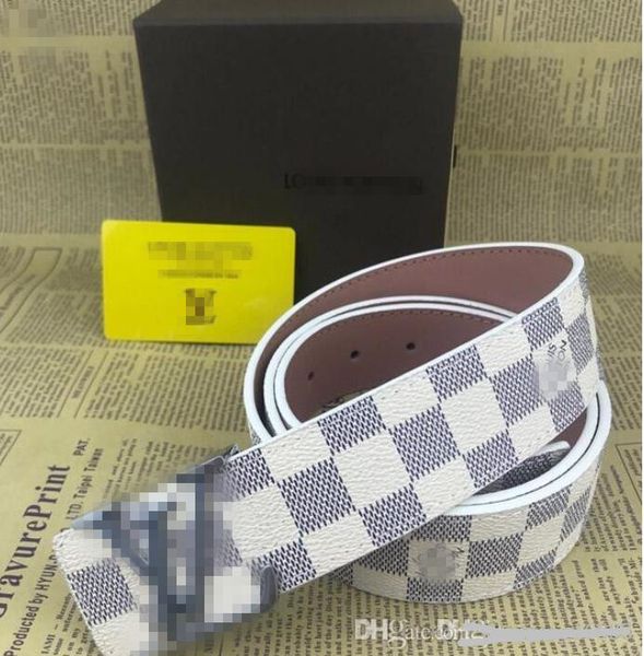 

belt designer belts mens belts luxury belt leather business louÃ¬s vuÃ¬ttÃµn belts womens big gold buckle with box, Black;brown