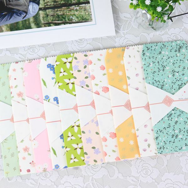 

5pcs/lot hello plant series paper envelope greeting card cover stationary storage bag office school supplies 85x195mm