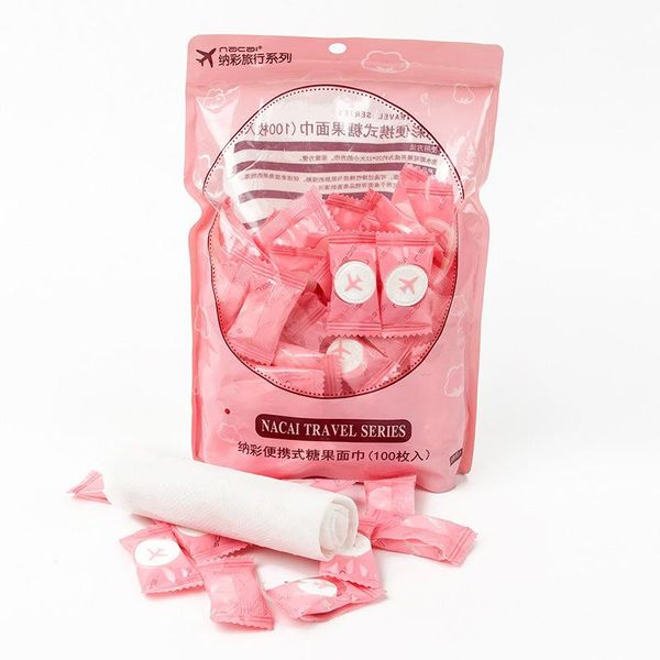 

yfashion mini 100pcs travel cotton compressed towel disposable magic hand towel outdoor trip compact facial tissue wipes